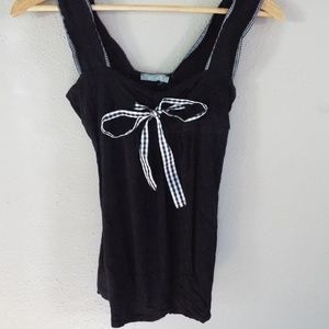 Delia's Black Bow Tank Top